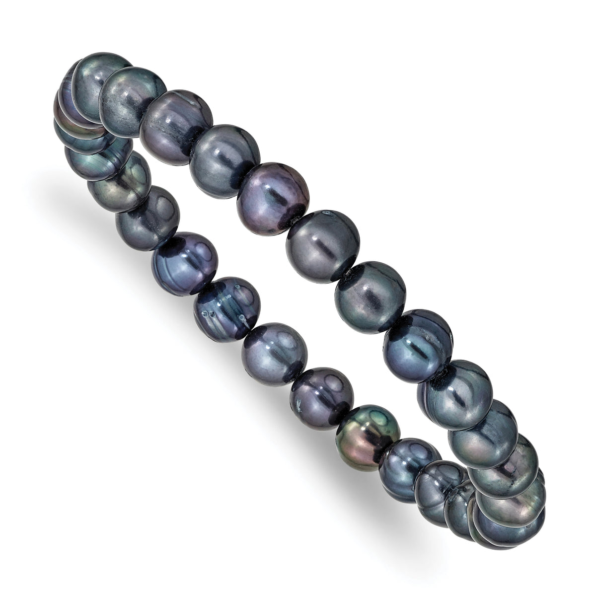 6-7mm Black Freshwater Cultured Pearl Stretch Bracelet