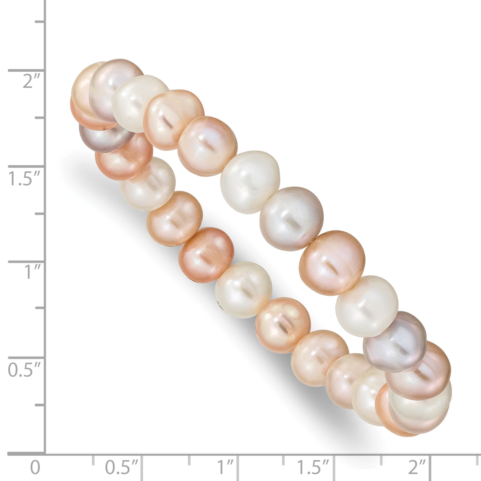 8-9mm FWC Pearl White/Pink/Purple Stretch Bracelet