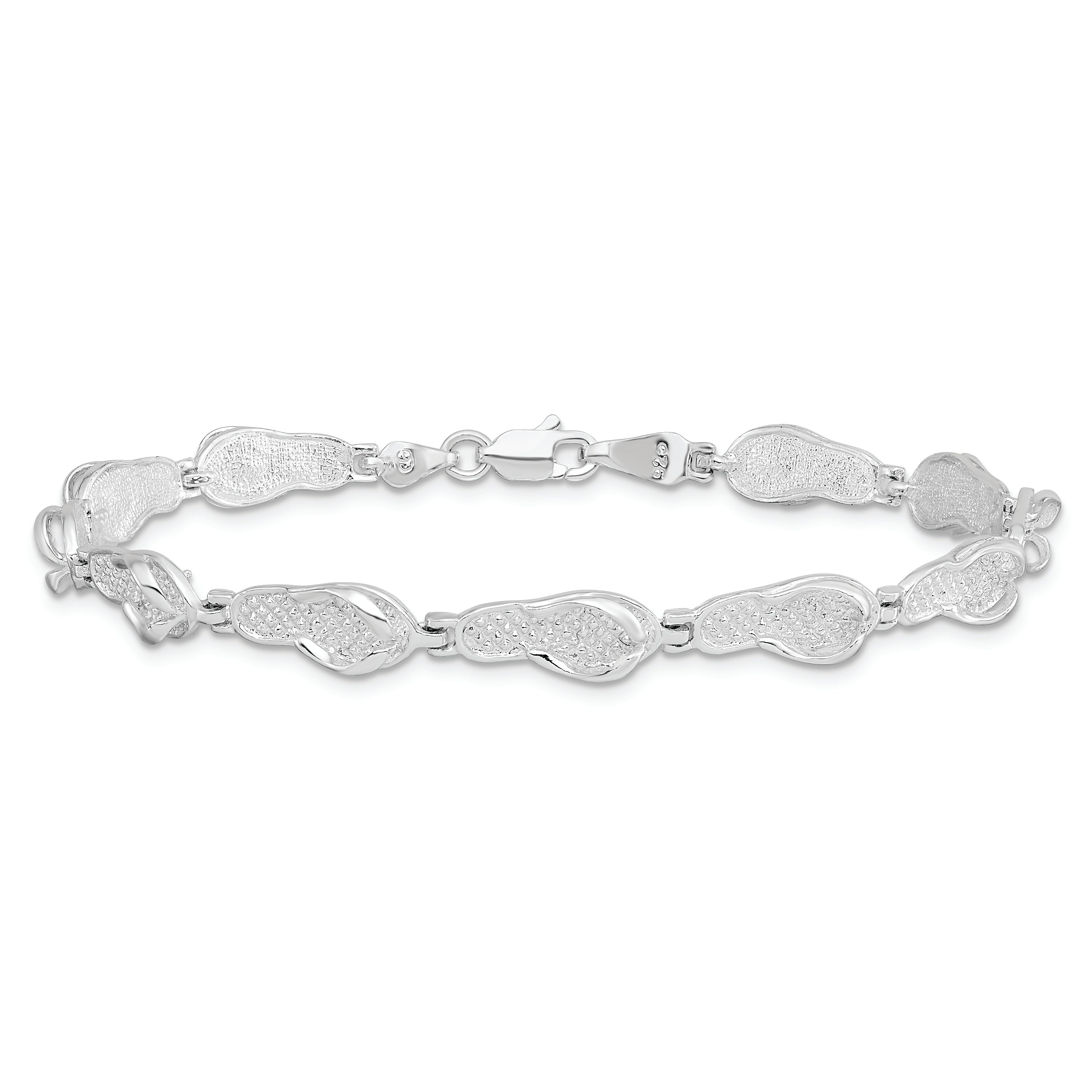 De-Ani Sterling Silver Rhodium-plated Polished Flip-flop Bracelet