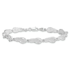 De-Ani Sterling Silver Rhodium-plated Polished Flip-flop Bracelet