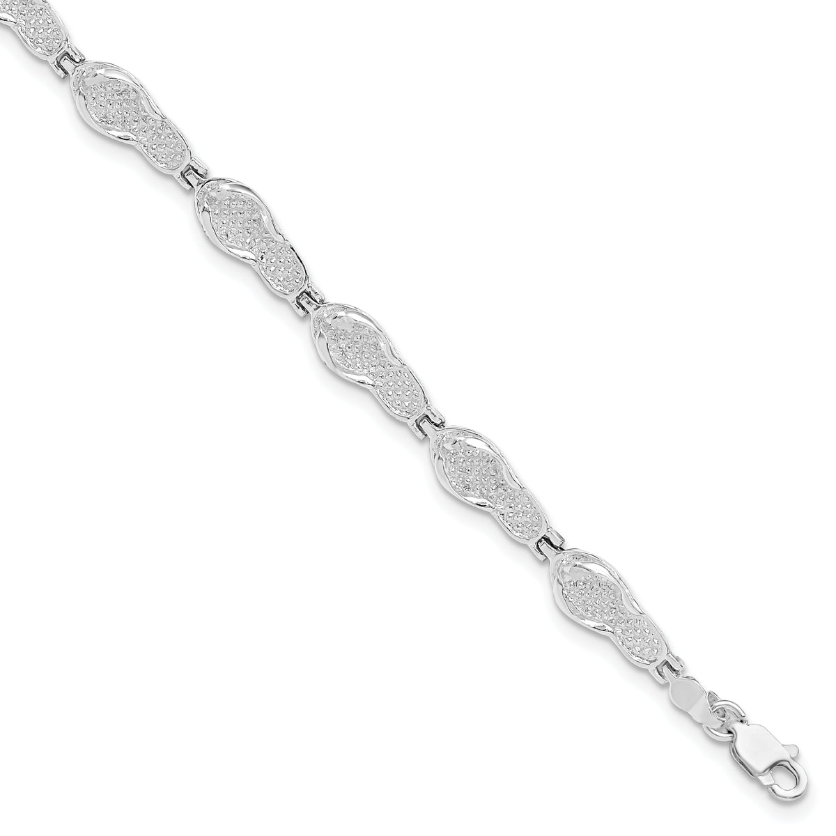 De-Ani Sterling Silver Rhodium-plated Polished Flip-flop Bracelet