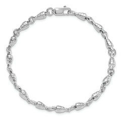 De-Ani Sterling Silver Rhodium-plated Polished Swivel Link Bracelet