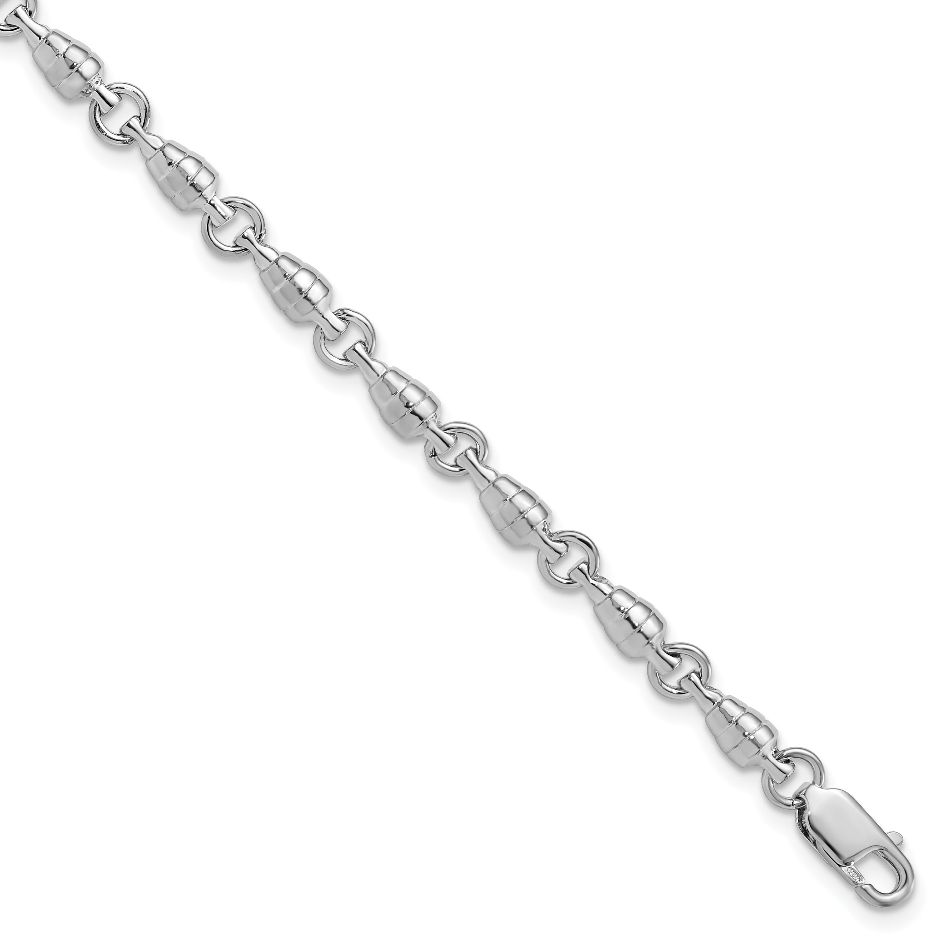 De-Ani Sterling Silver Rhodium-plated Polished Swivel Link Bracelet