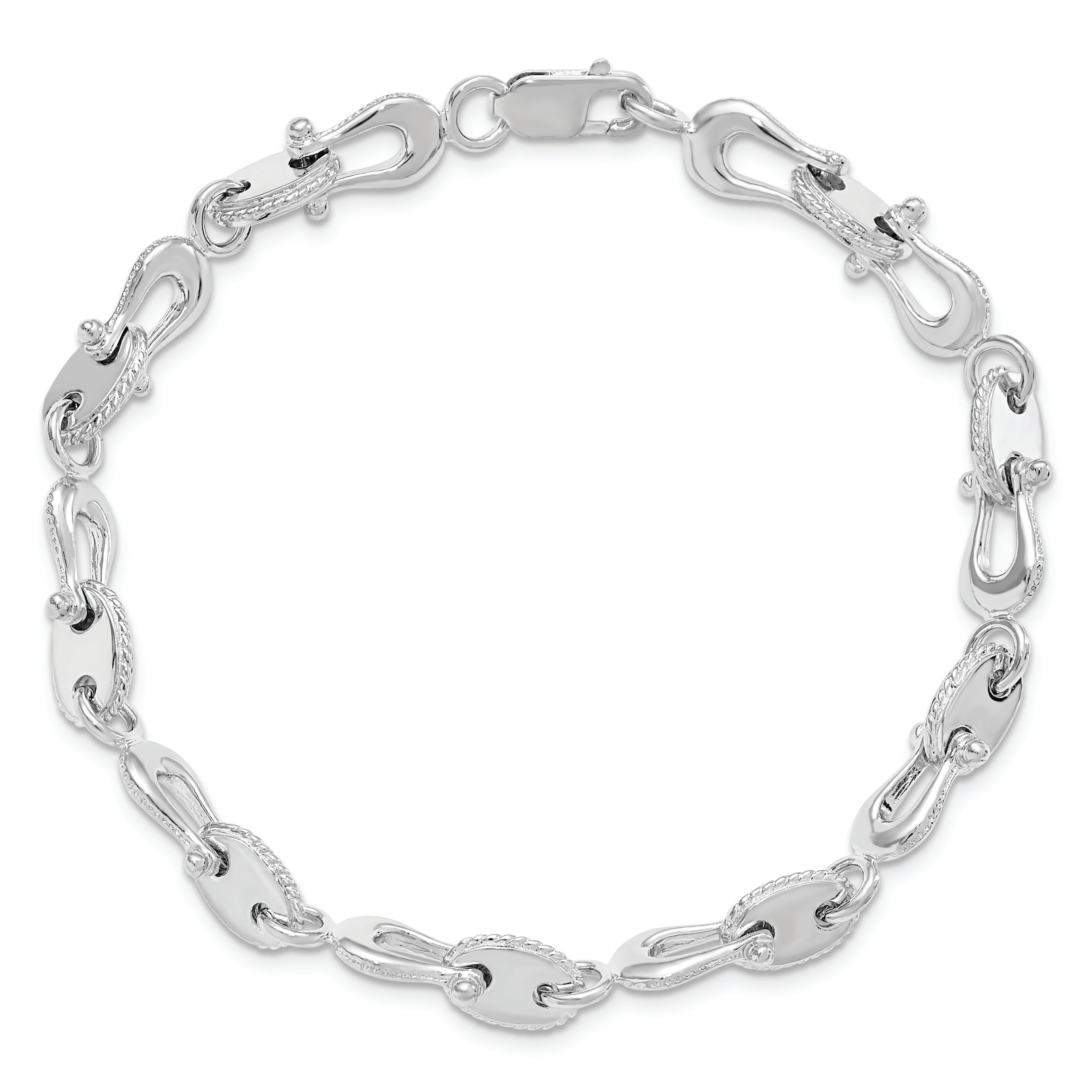 De-Ani Sterling Silver Rhodium-plated Polished Mariners Link Bracelet