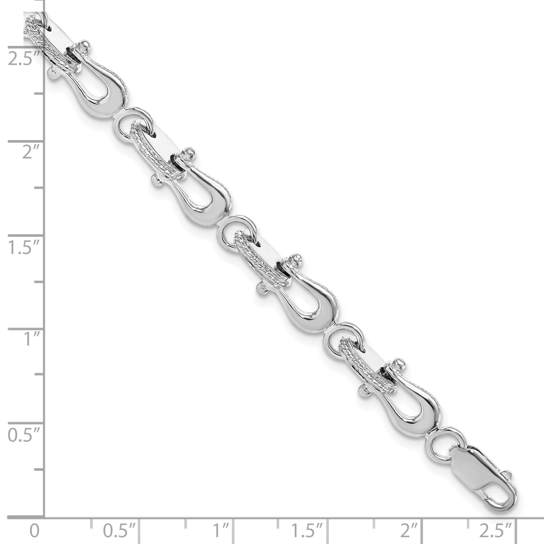 De-Ani Sterling Silver Rhodium-plated Polished Mariners Link Bracelet