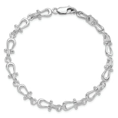 De-Ani Sterling Silver Rhodium-plated Polished and Textured Mariners Link Bracelet