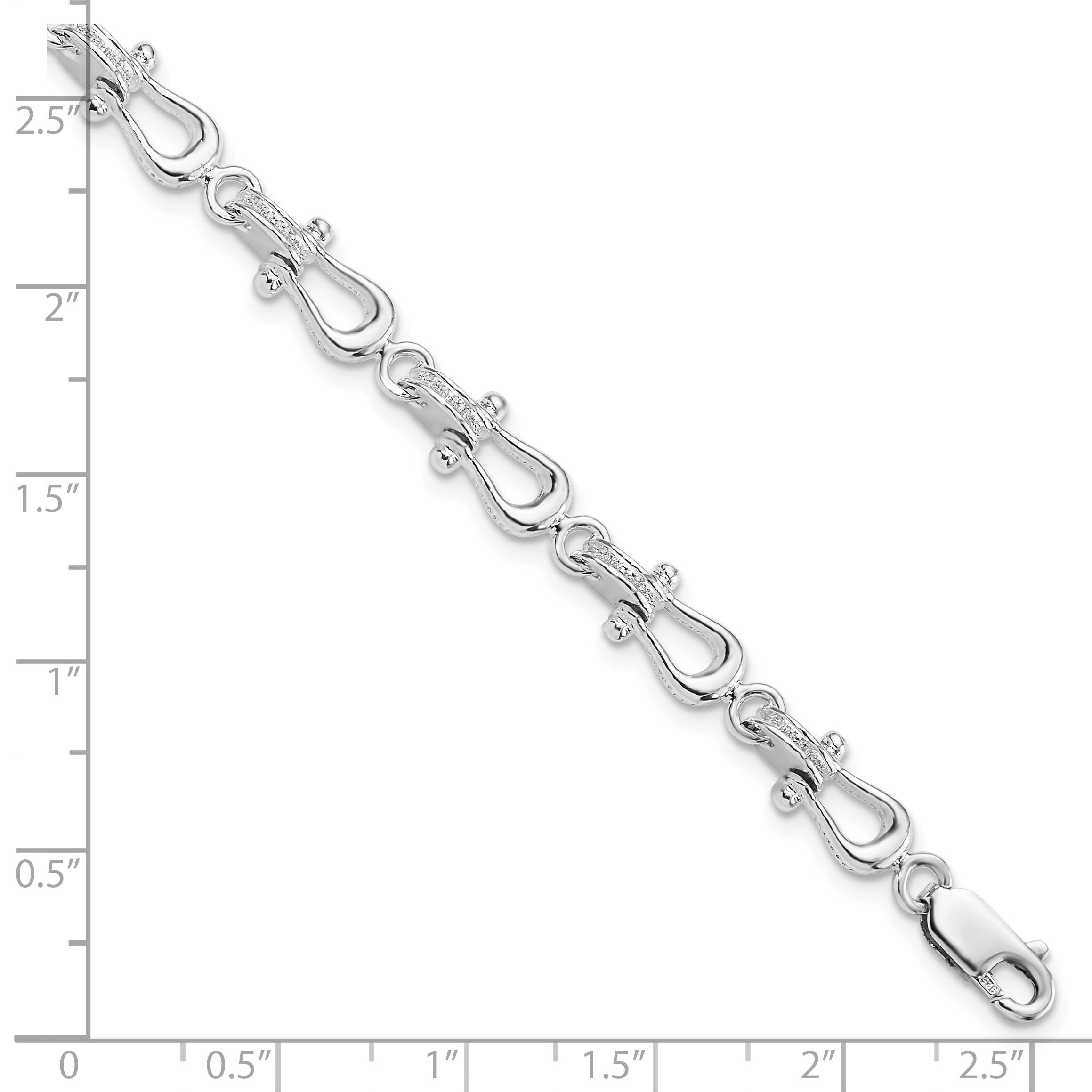 De-Ani Sterling Silver Rhodium-plated Polished and Textured Mariners Link Bracelet