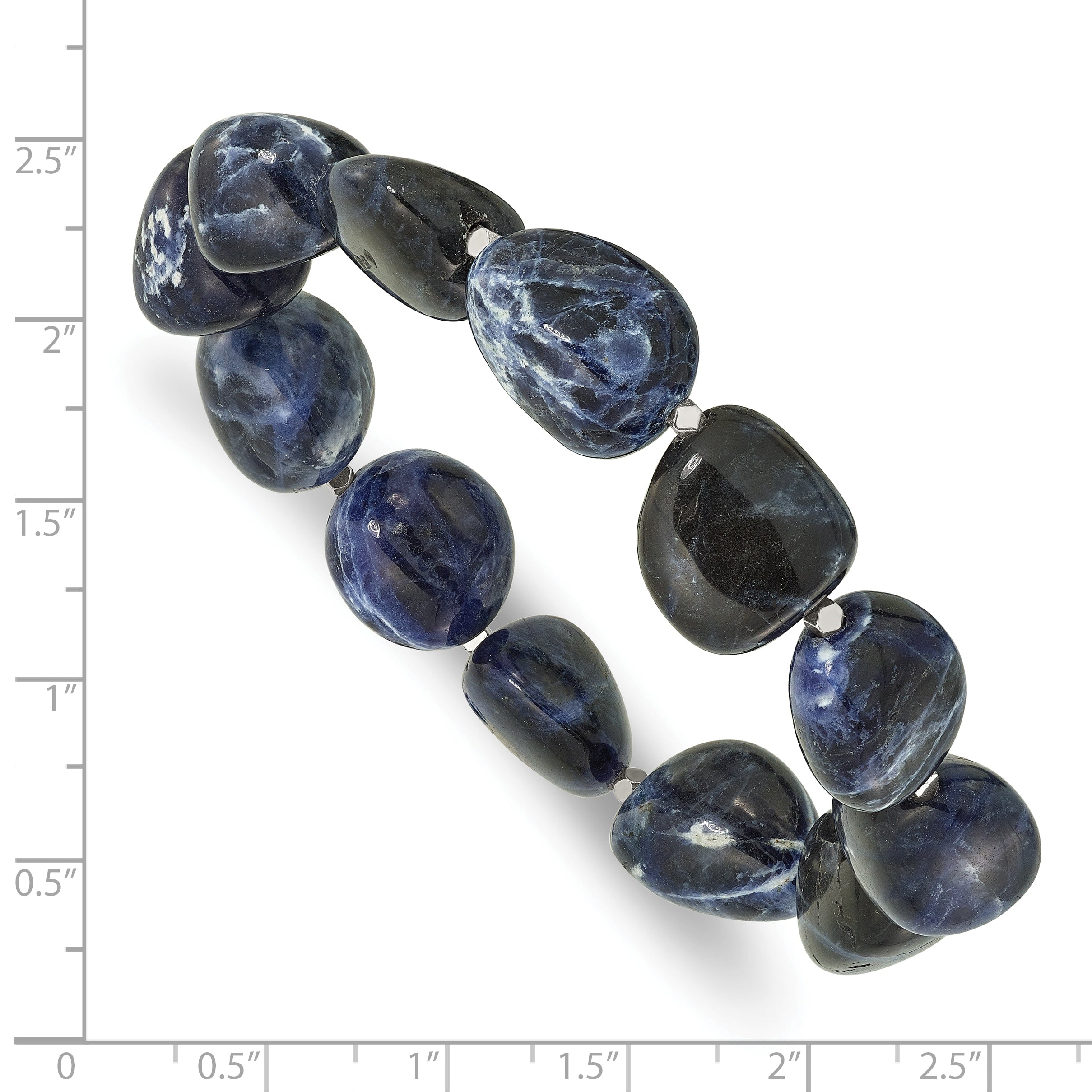 Sodalite and Hematite Beaded Stretch Bracelet