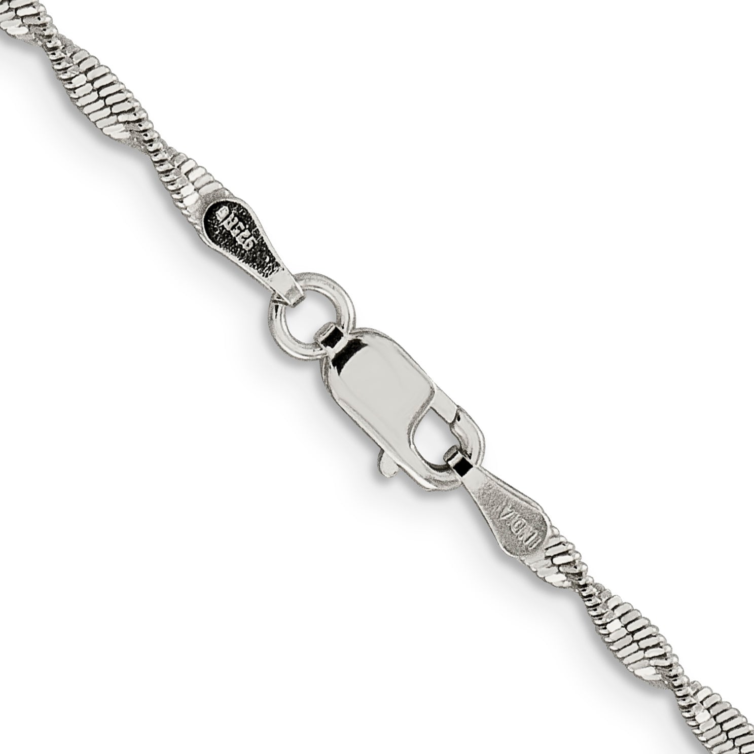 Sterling Silver 2mm Twisted Herringbone Chain