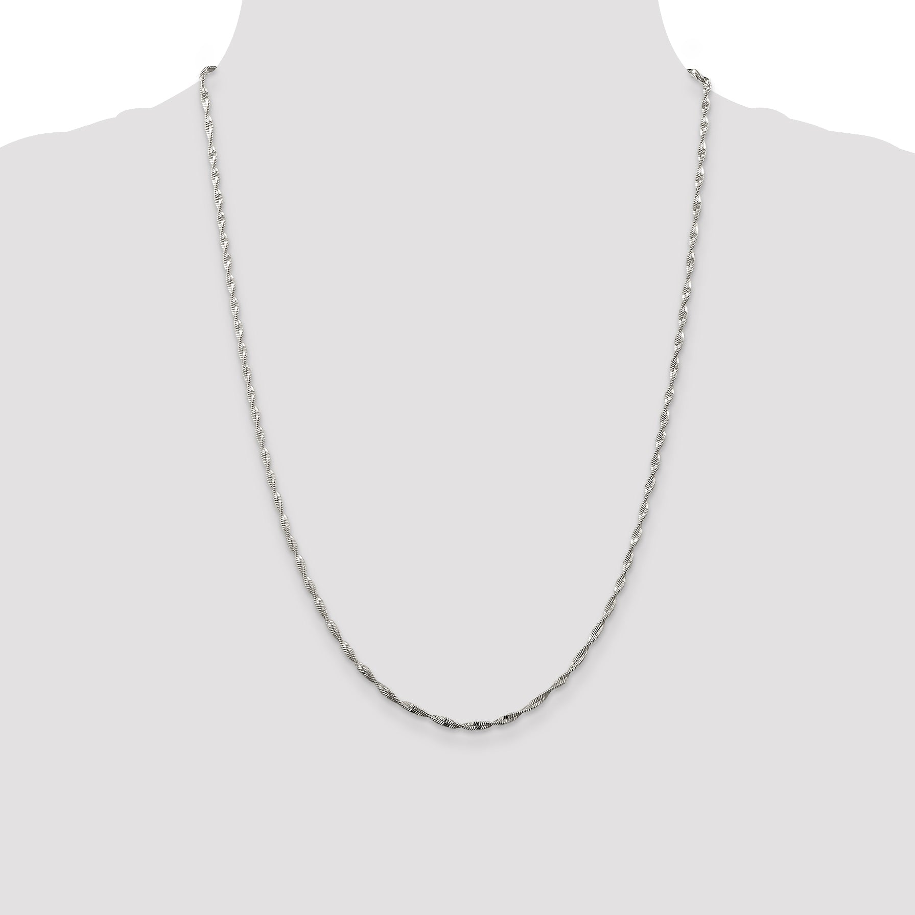 Sterling Silver 2mm Twisted Herringbone Chain