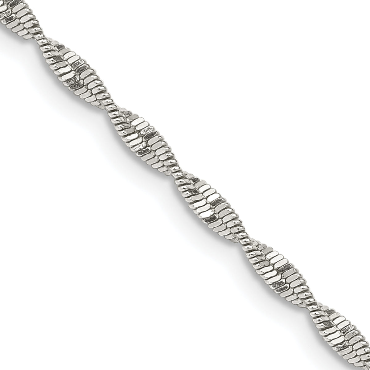 Sterling Silver 2mm Twisted Herringbone Chain