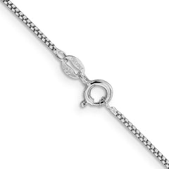 Sterling Silver Rhodium-plated 1.25mm Round Box Chain