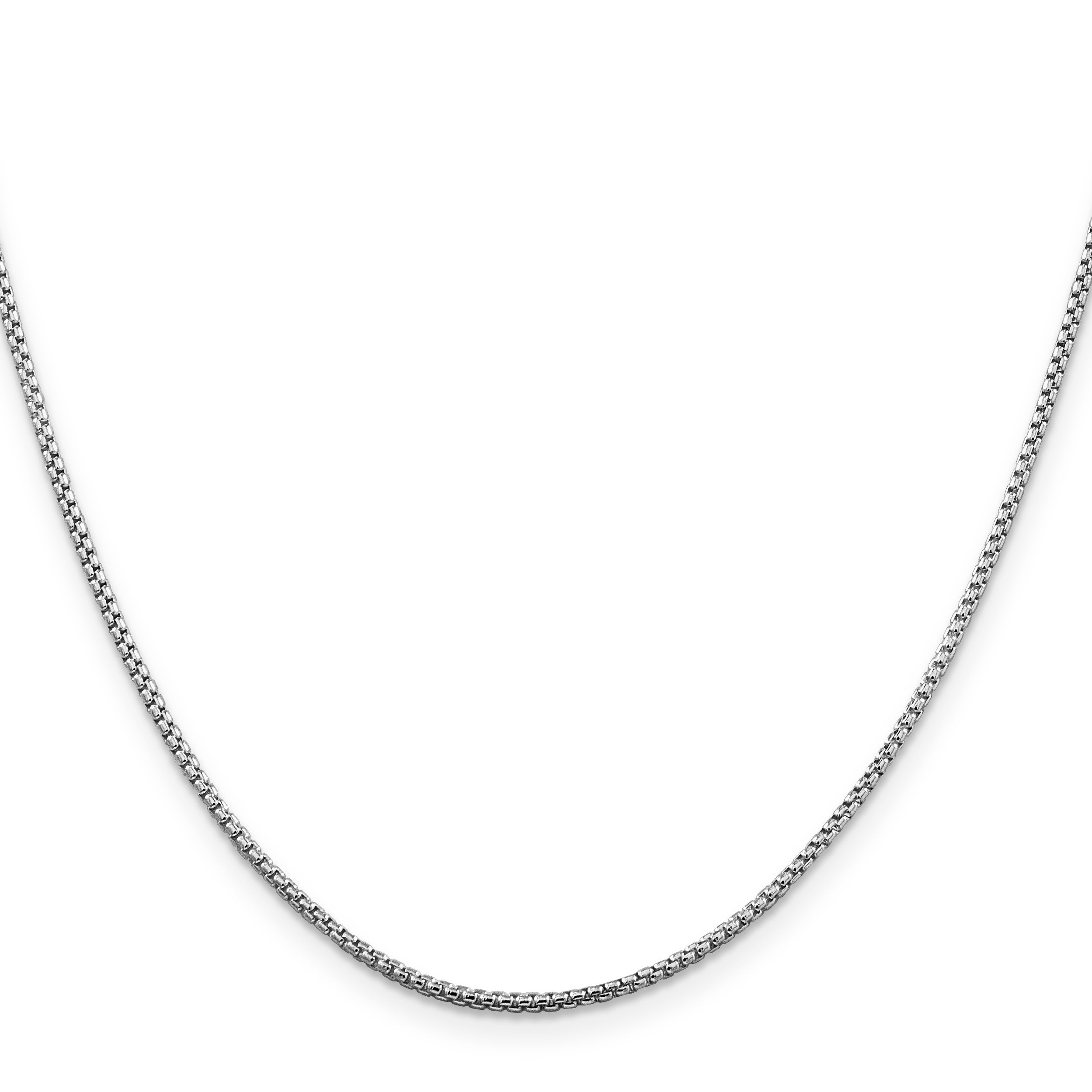 Sterling Silver Rhodium-plated 1.5mm Round Box Chain