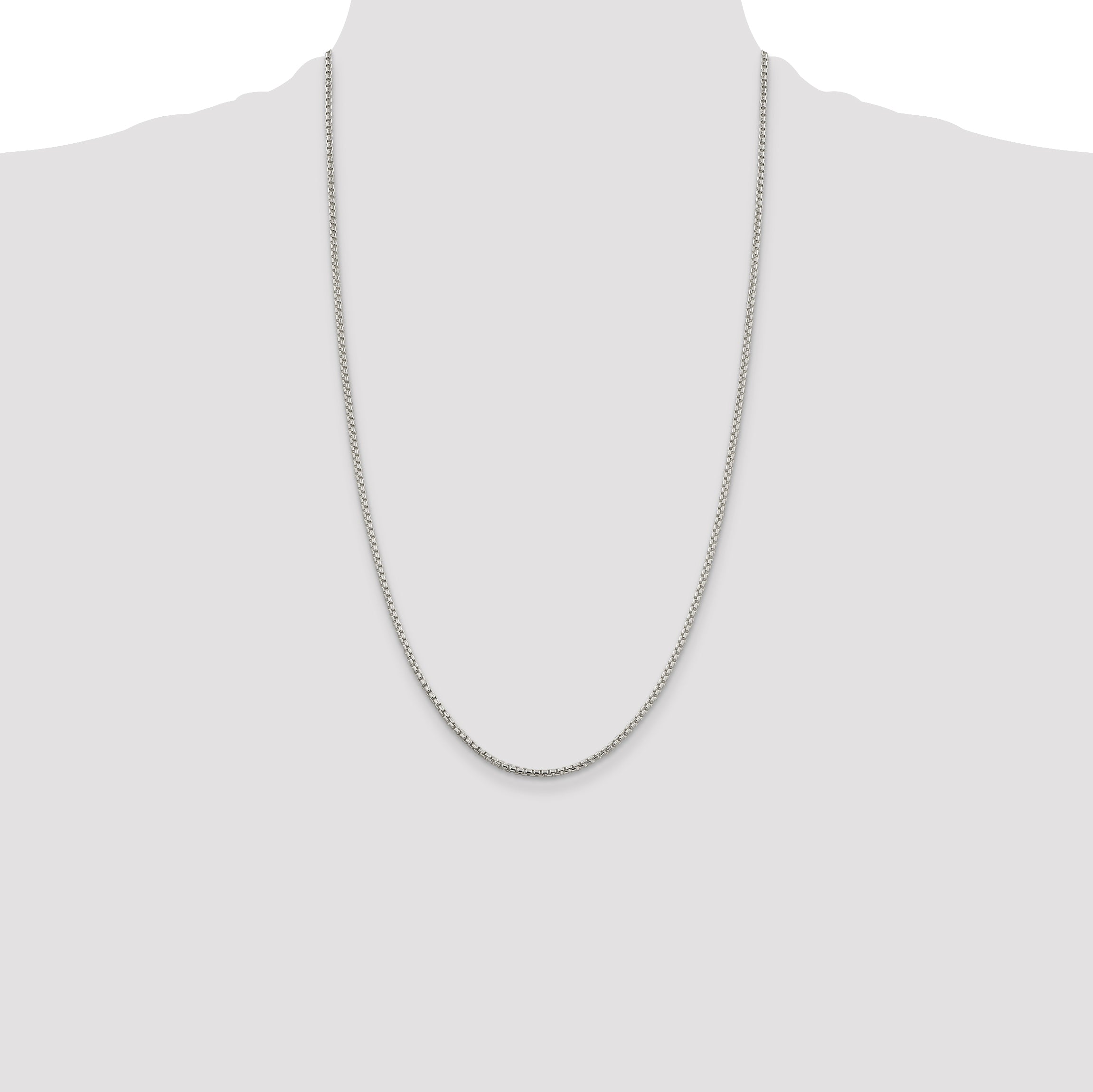 Sterling Silver 2mm Round Box Chain