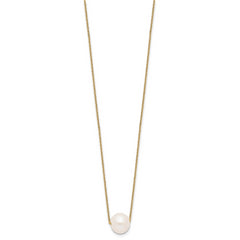 Sterling Silver Gold-tone 10-11mm White Near Round FWC Pearl Necklace