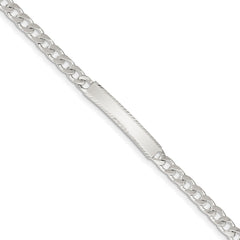 Sterling Silver Diamond-cut Engraveable Curb Link IN Bracelet