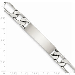 Sterling Silver 8.5 inch Polished Engraveable Figaro Link ID Bracelet