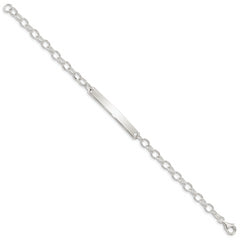 Sterling Silver Small Oval Rolo Link ID Bracelet