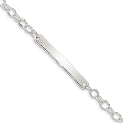 Sterling Silver Small Oval Rolo Link ID Bracelet