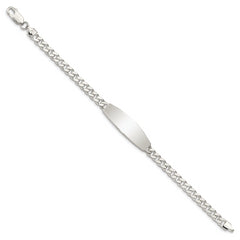 Sterling Silver Curb Link ID Bracelet