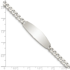 Sterling Silver Curb Link ID Bracelet