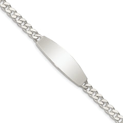 Sterling Silver Curb Link ID Bracelet