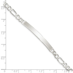 Sterling Silver Figaro Link ID Bracelet