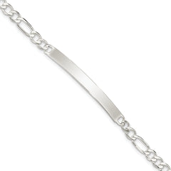 Sterling Silver Figaro Link ID Bracelet