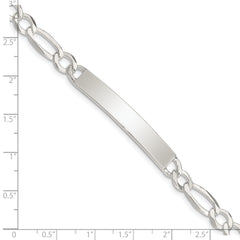 Sterling Silver Figaro Link ID Bracelet