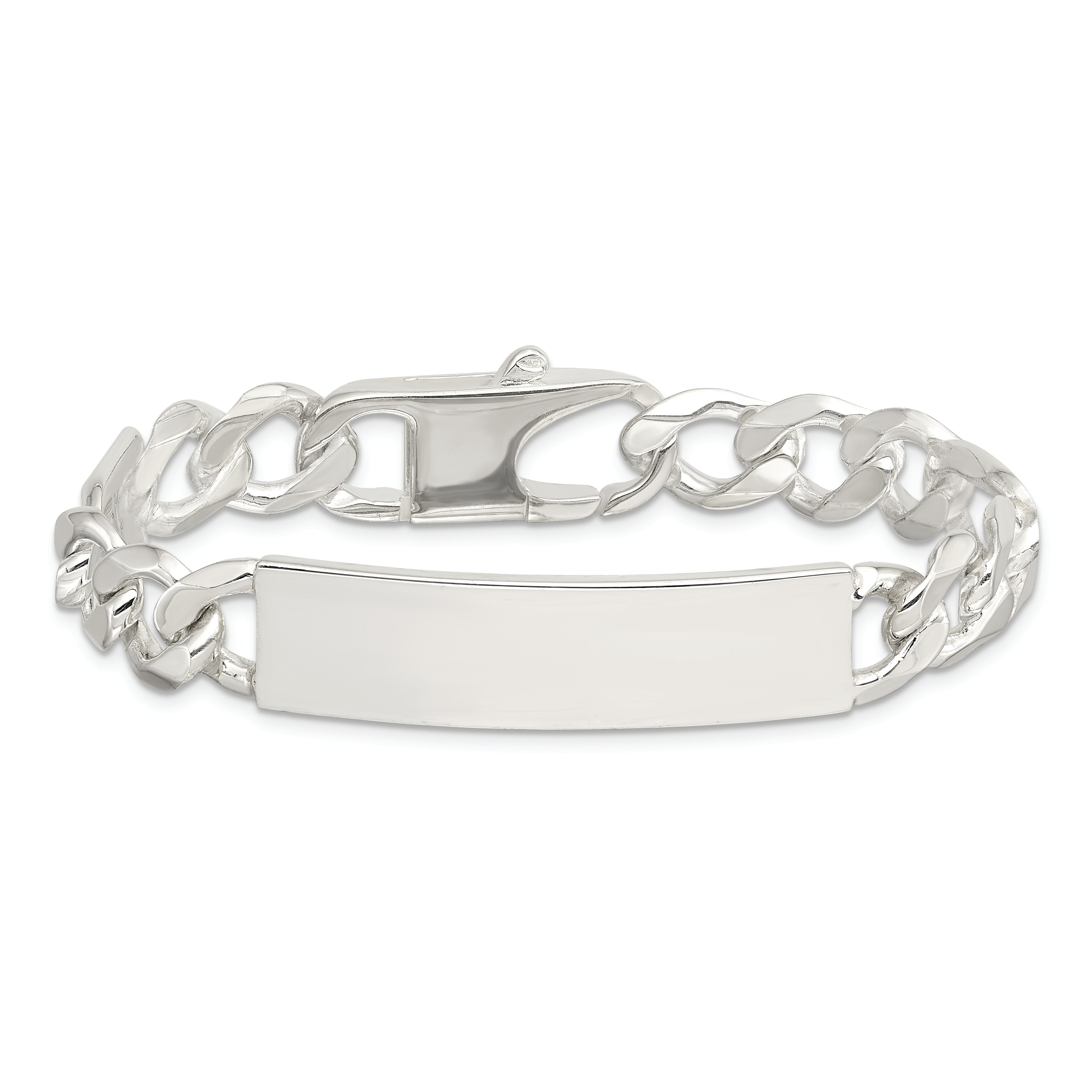 Sterling Silver Figaro Link ID Bracelet