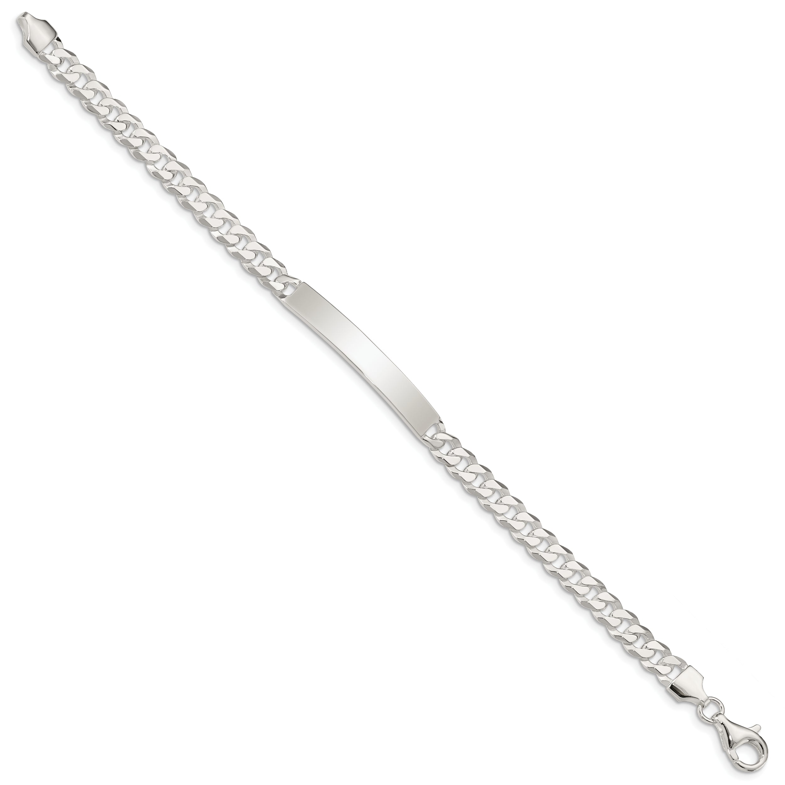 Sterling Silver Curb Link ID Bracelet