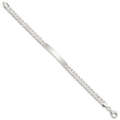 Sterling Silver Curb Link ID Bracelet