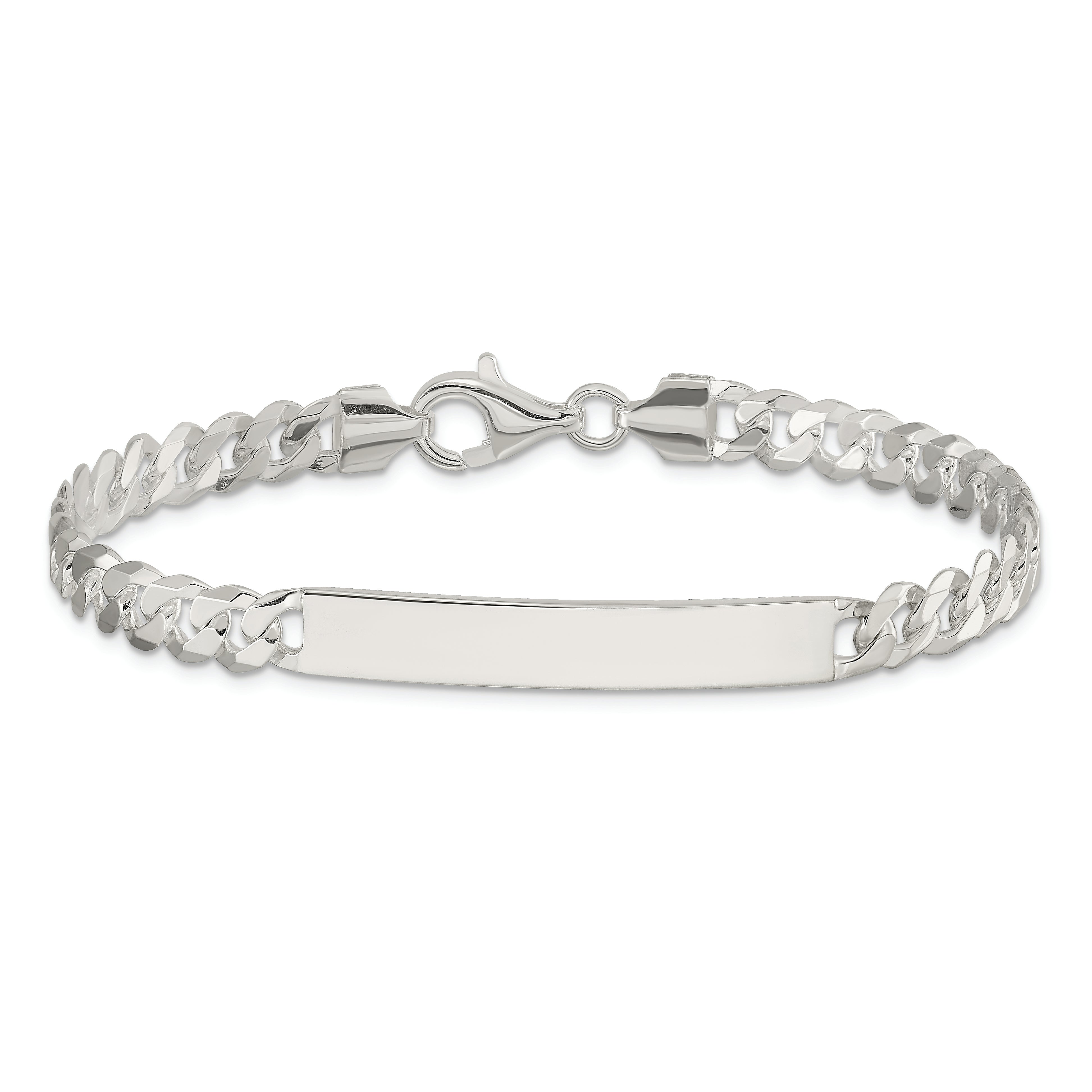 Sterling Silver Curb Link ID Bracelet