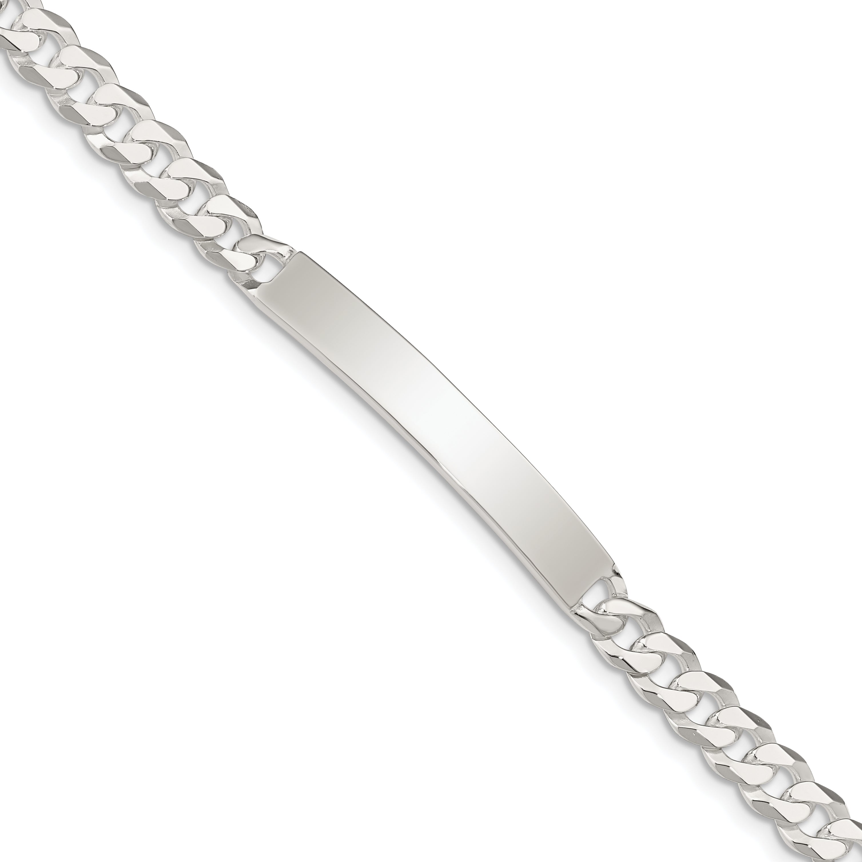 Sterling Silver Curb Link ID Bracelet