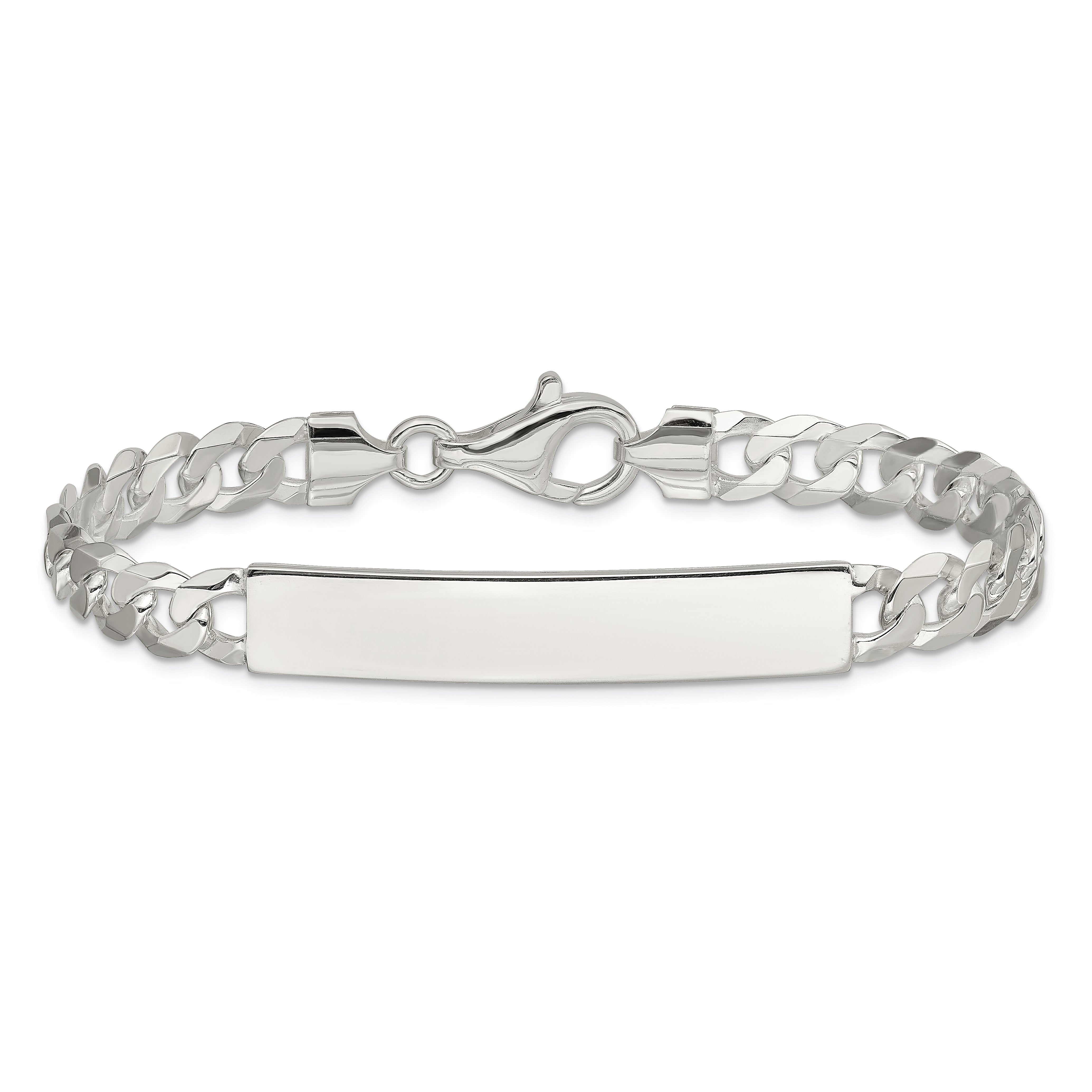 Sterling Silver Curb Link ID Bracelet