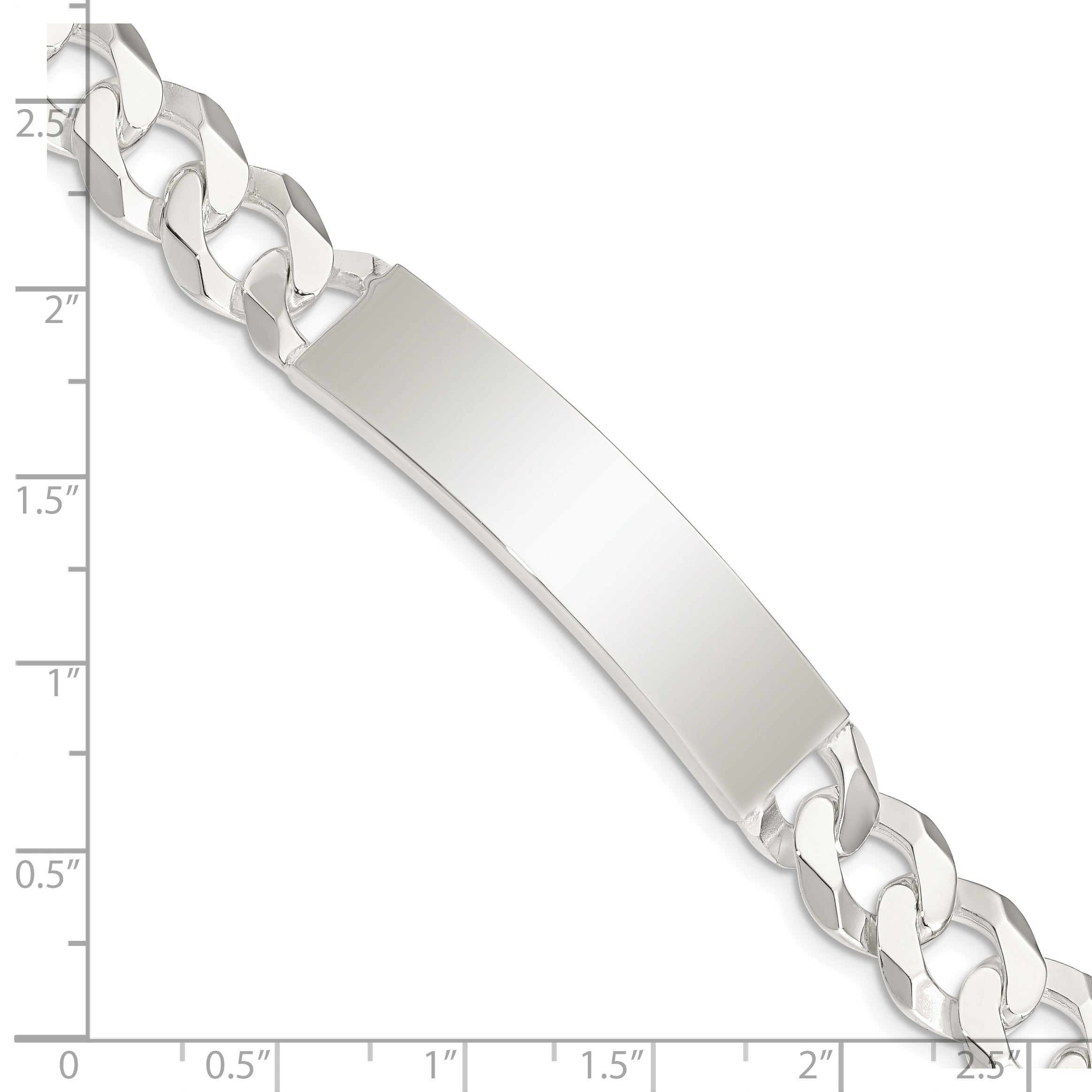 Sterling Silver Curb Link ID Bracelet