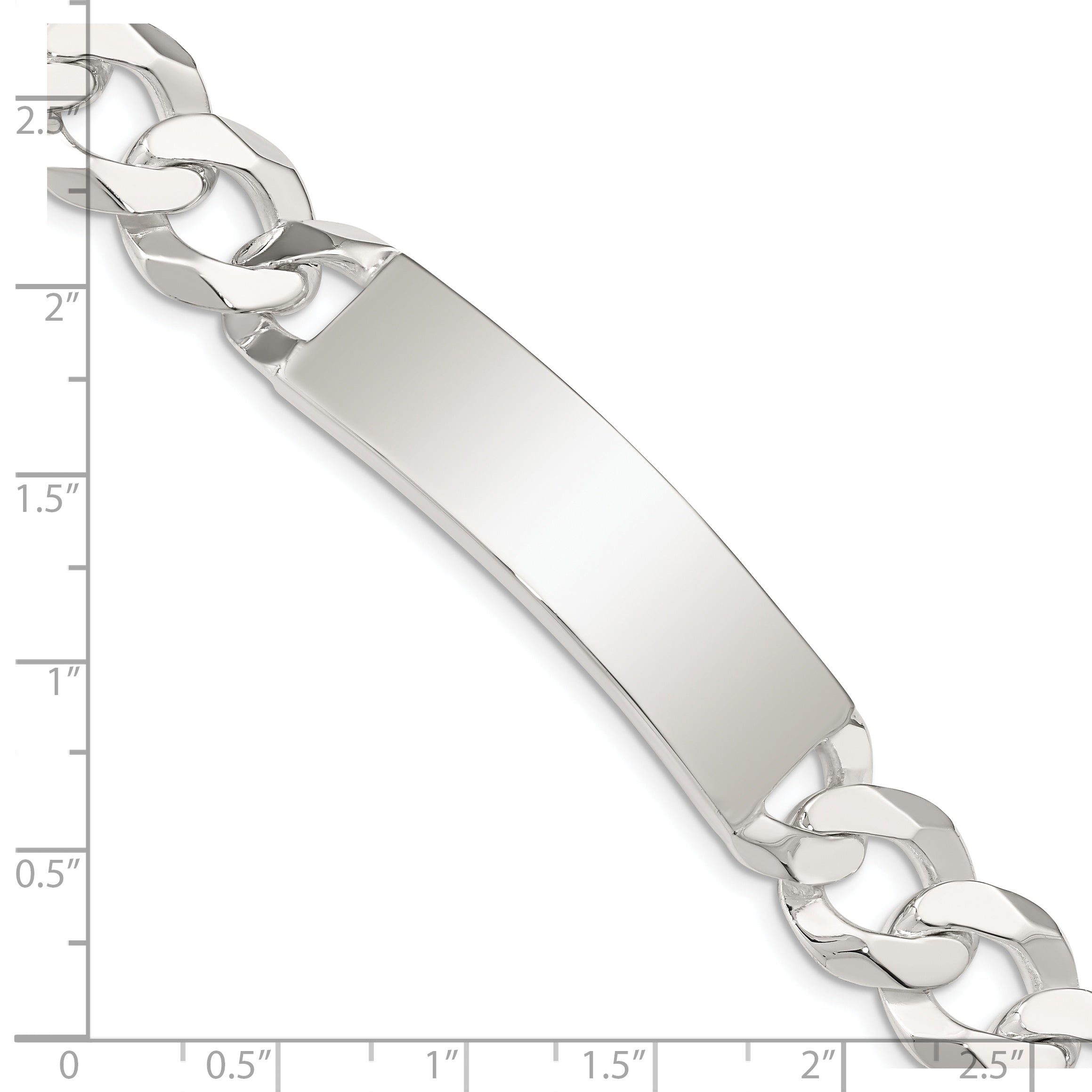 Sterling Silver Curb Link ID Bracelet