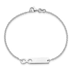 Sterling Silver Polished Infinity ID 7in Bracelet