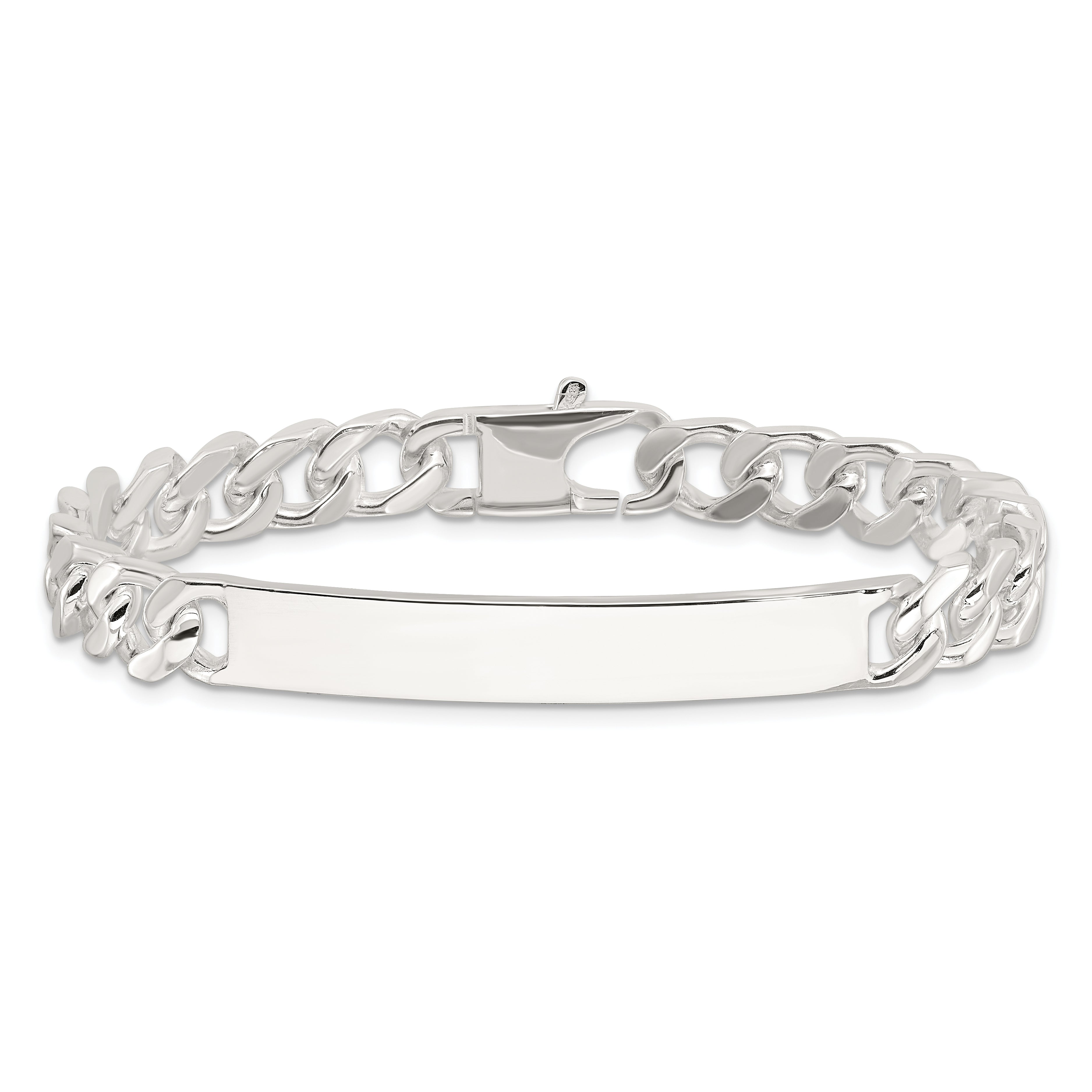 Sterling Silver 7in Curb ID Bracelet