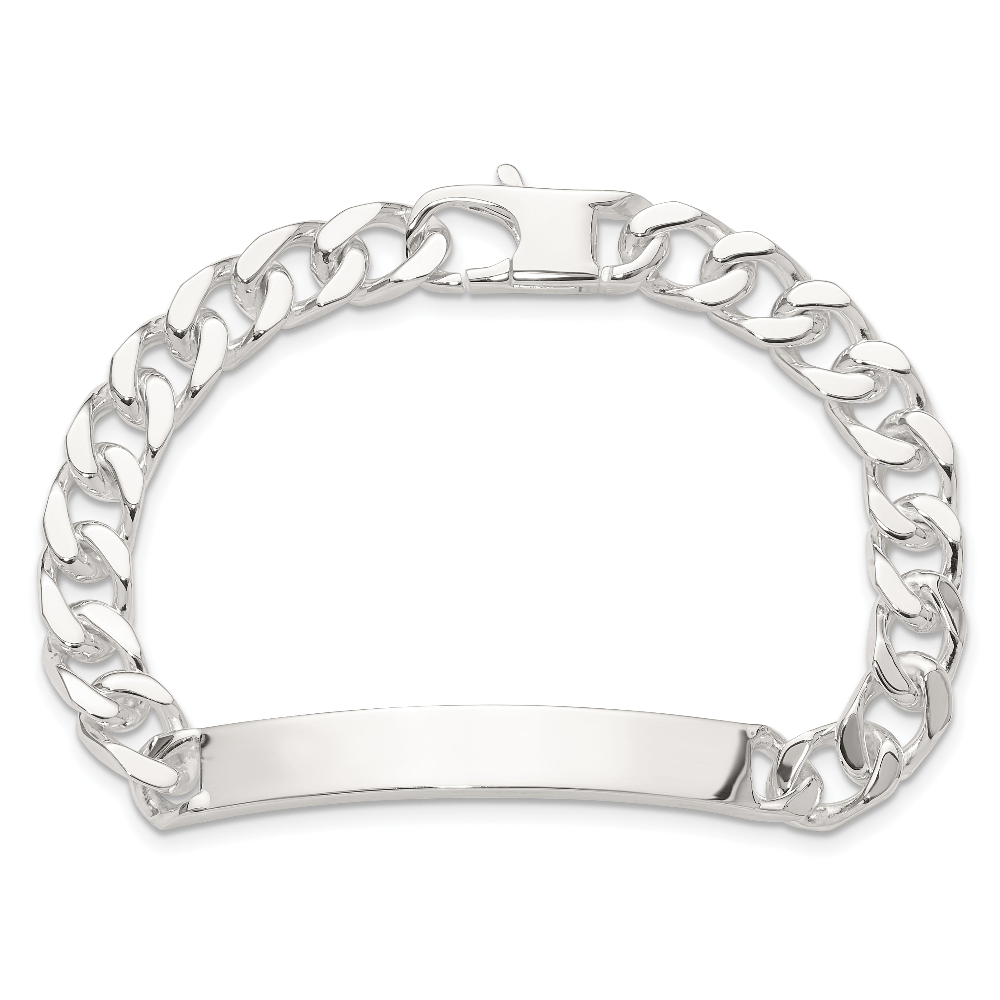 Sterling Silver 7in Curb ID Bracelet