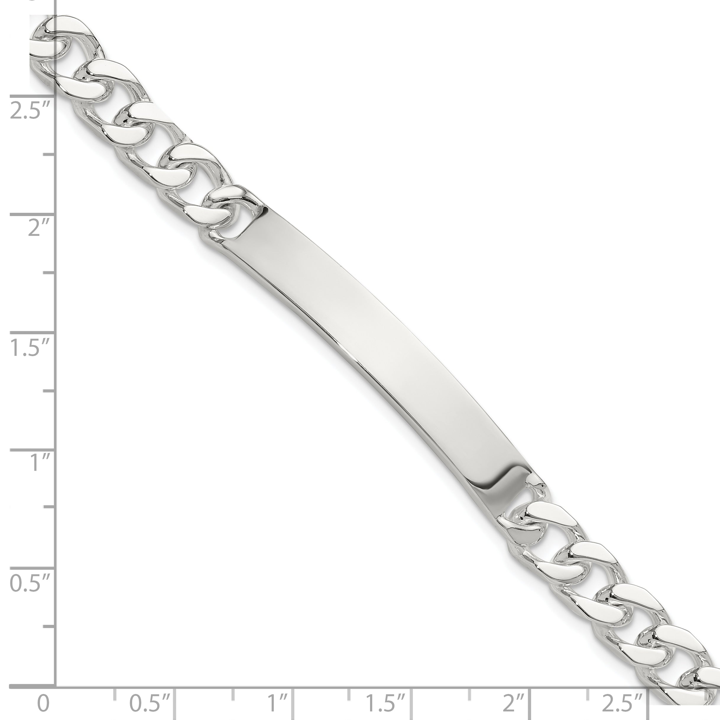 Sterling Silver 7in Curb ID Bracelet