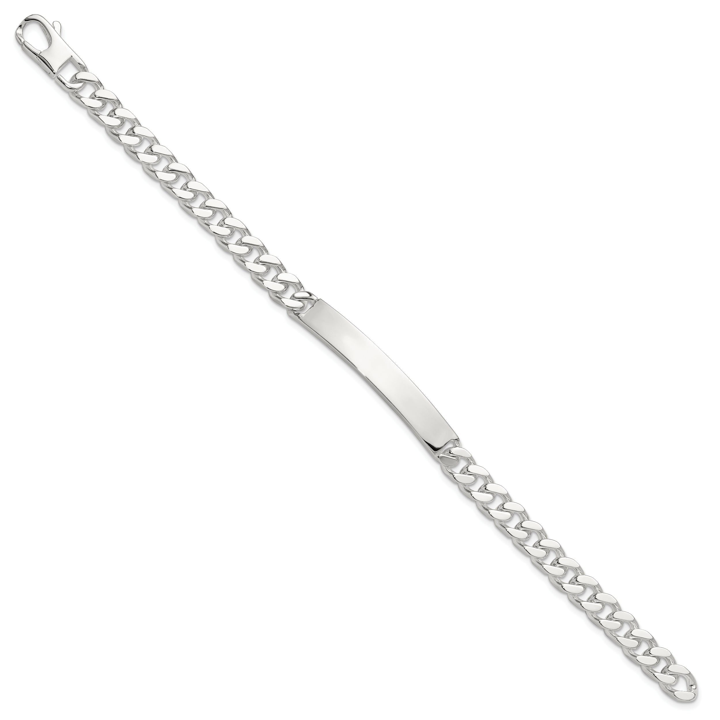 Sterling Silver 8in Curb ID Bracelet