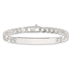 Sterling Silver 8in Curb ID Bracelet