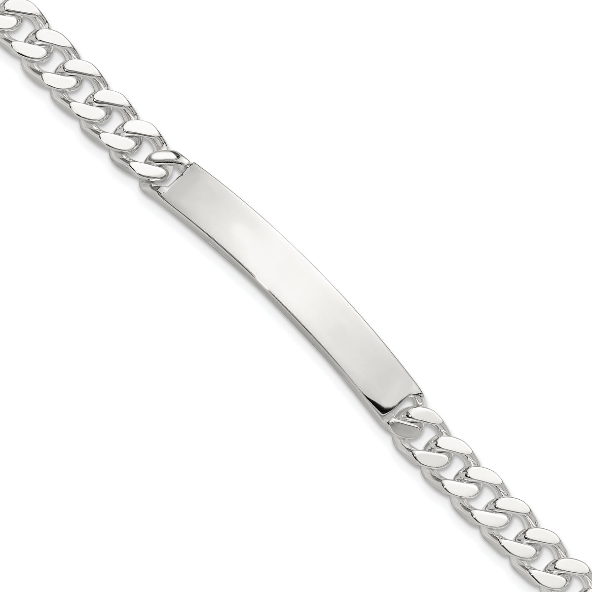 Sterling Silver 8in Curb ID Bracelet