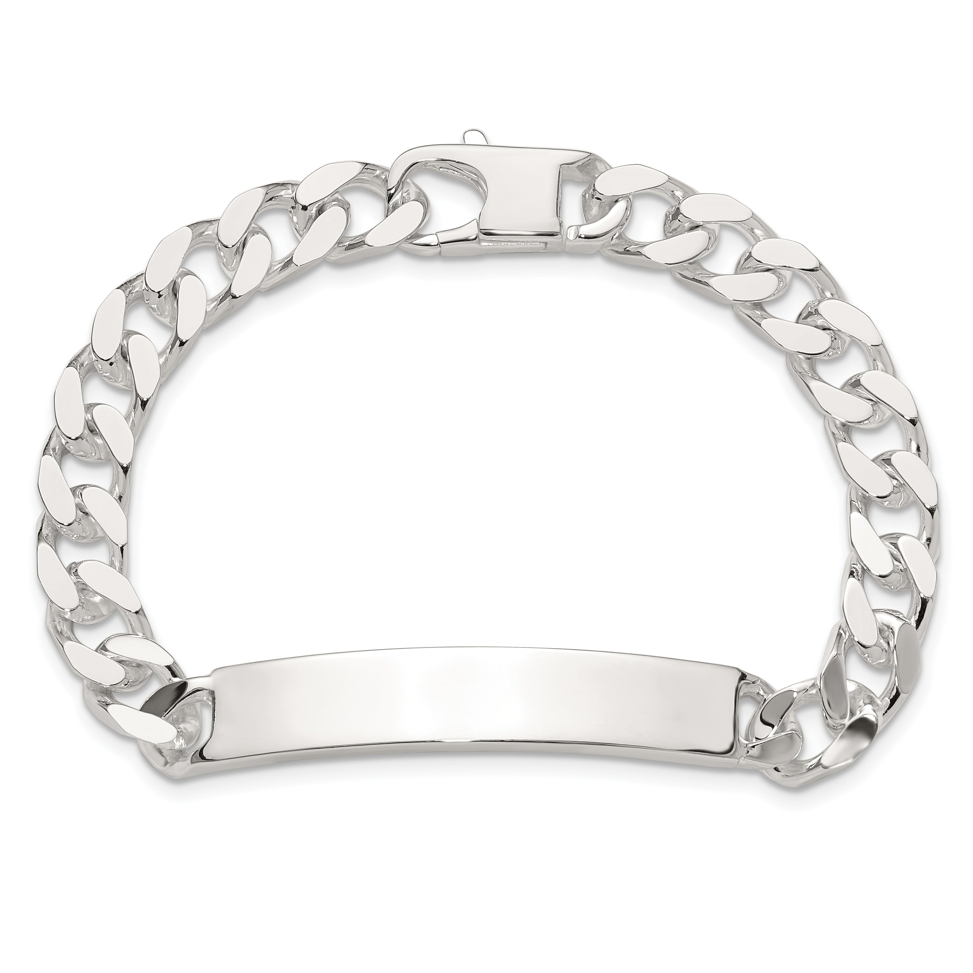 Sterling Silver 7in Curb ID Bracelet