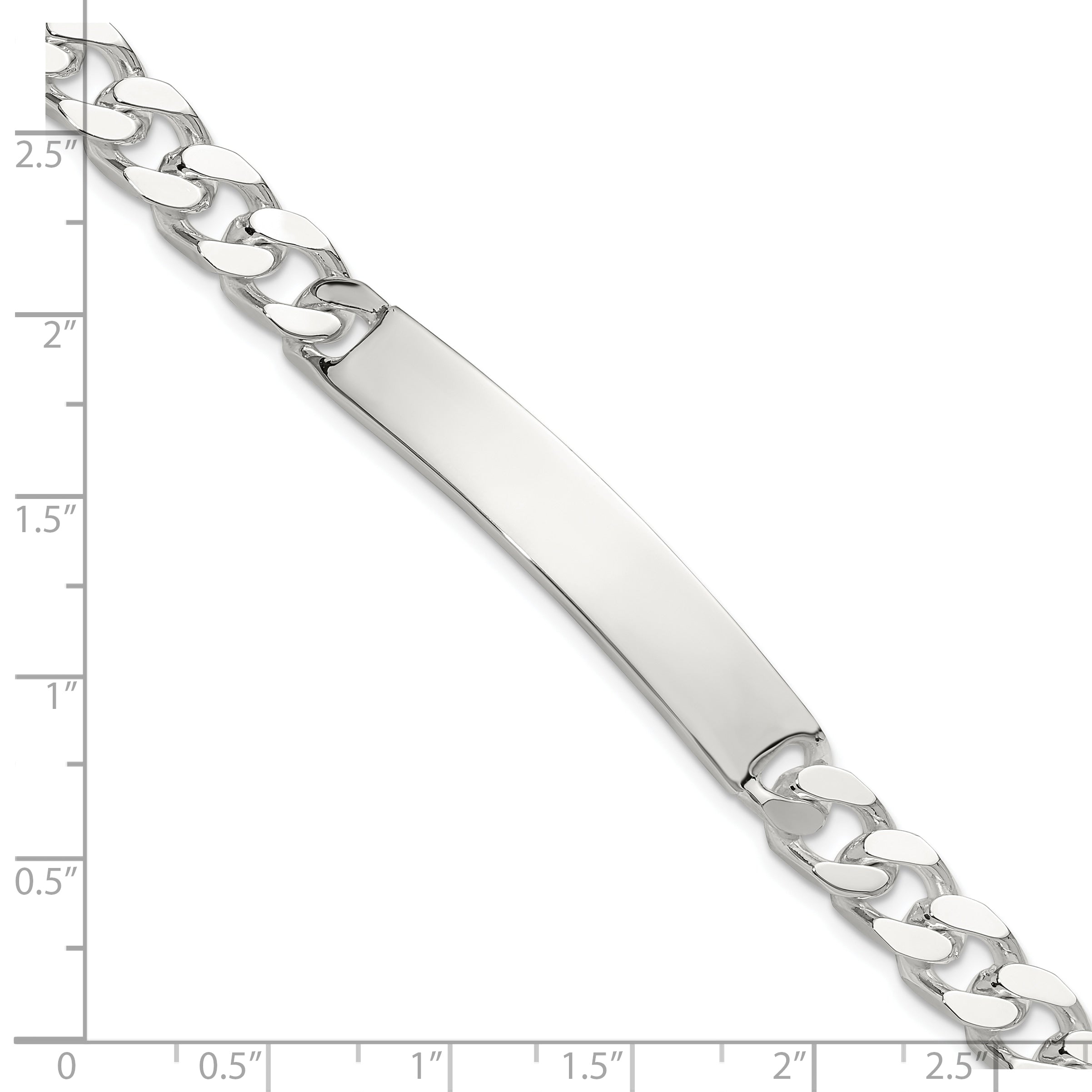 Sterling Silver 7in Curb ID Bracelet