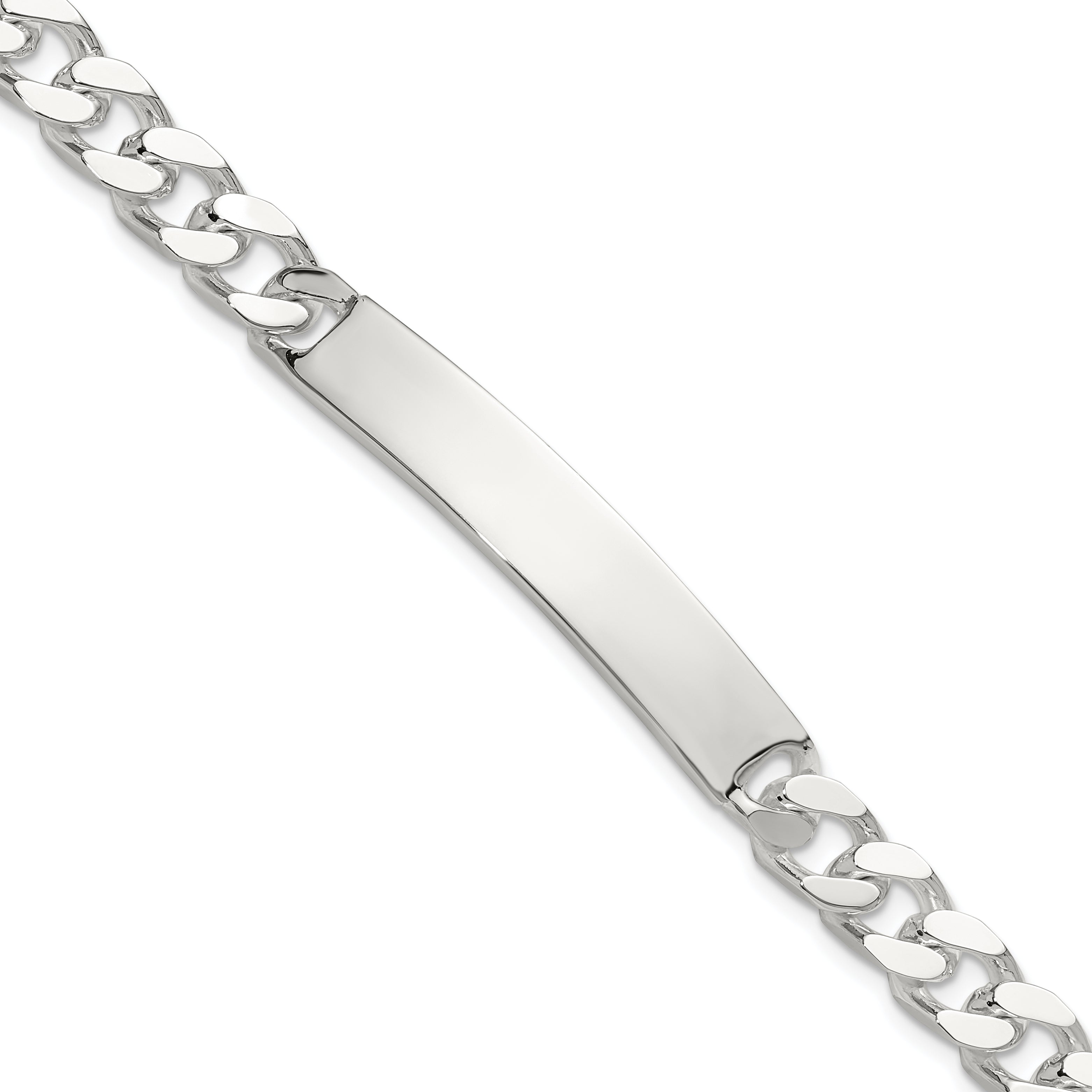 Sterling Silver 7in Curb ID Bracelet