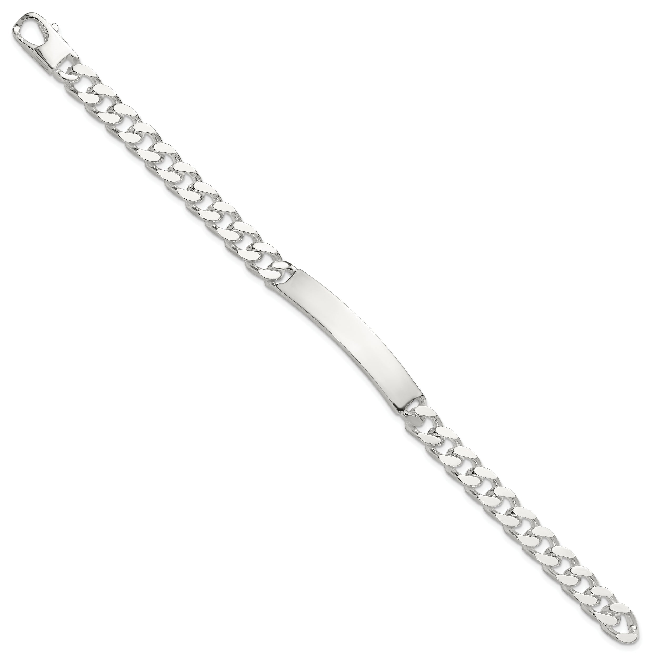 Sterling Silver 8in Curb ID Bracelet