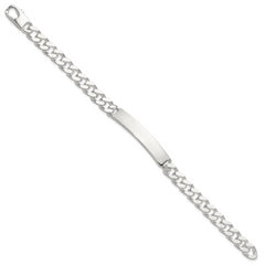 Sterling Silver 8in Curb ID Bracelet