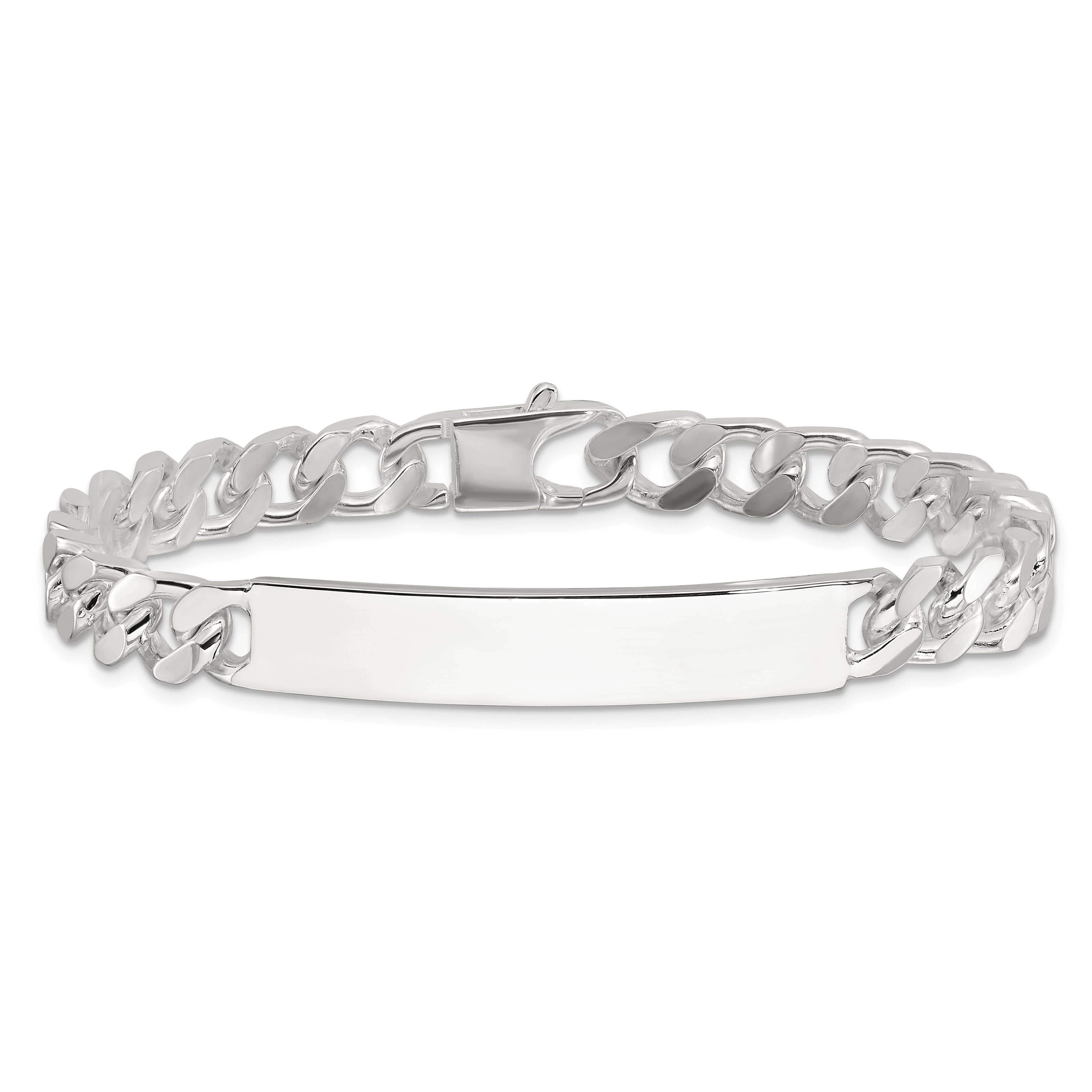 Sterling Silver 8in Curb ID Bracelet